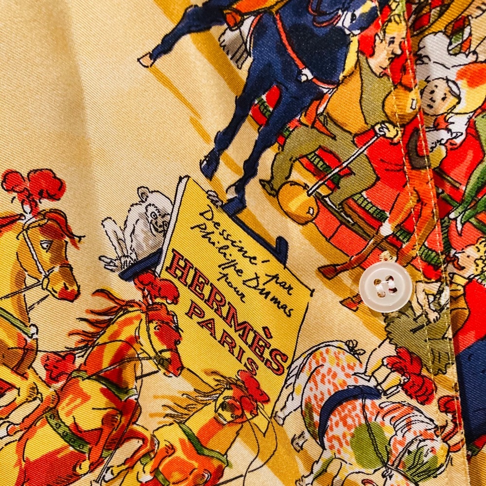 Hermès  Silk Scarf Print "Cirque Molier"  Blouse - Picture 4 of 13